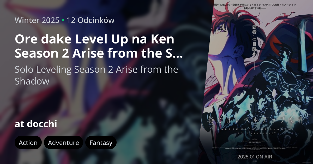 Ore dake Level Up na Ken Season 2: Arise from the Shadow - docchi.pl