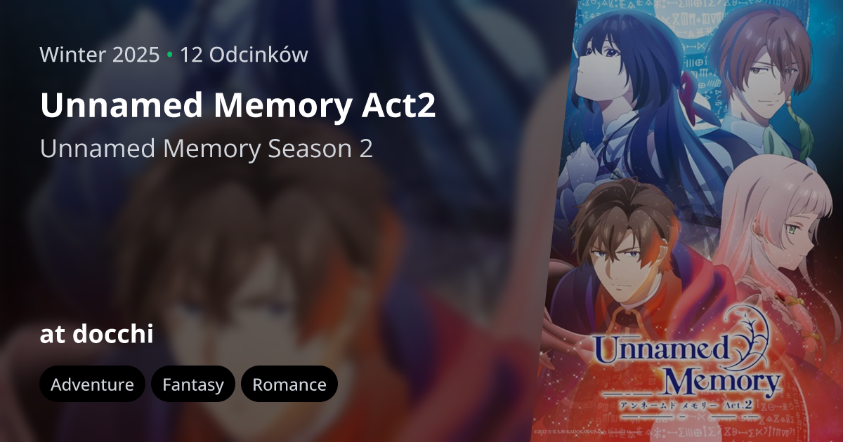 『Unnamed Memory Act.2』（第2期）　DVD Watch Unnamed Memory, Season 2 (Original Japanese Version